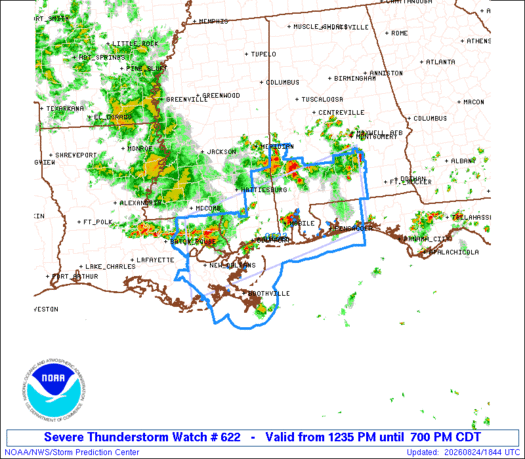 SPC Severe Thunderstorm Watch 622