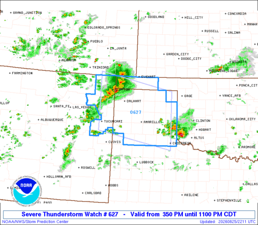 SPC Severe Thunderstorm Watch 627