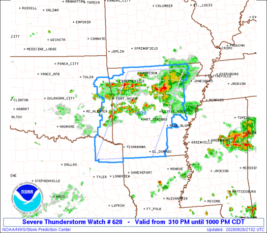 SPC Severe Thunderstorm Watch 628