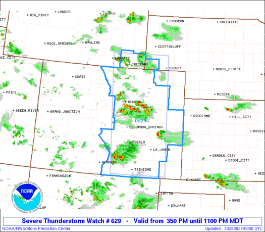 SPC Severe Thunderstorm Watch 629