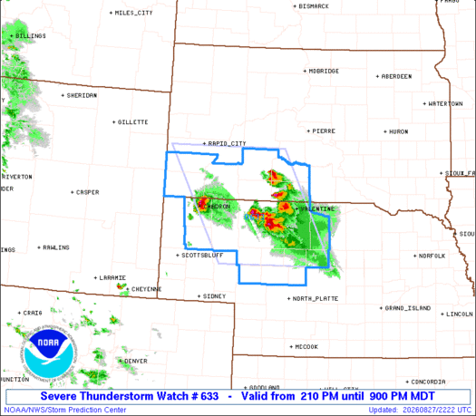 SPC Severe Thunderstorm Watch 633