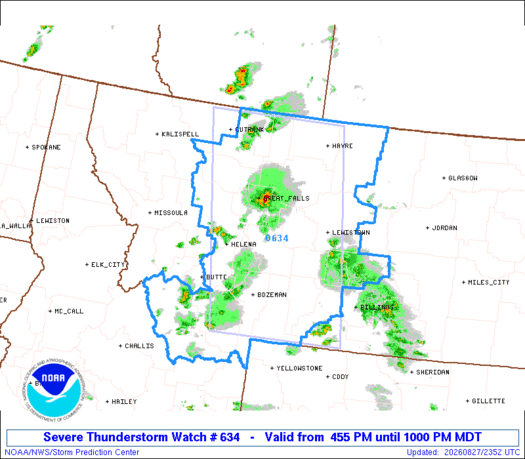 SPC Severe Thunderstorm Watch 634