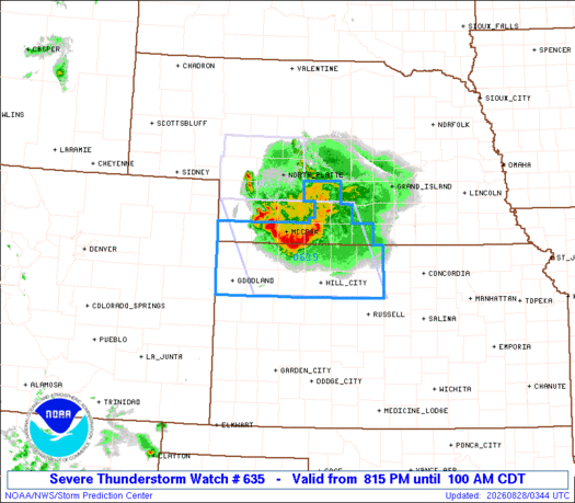 SPC Severe Thunderstorm Watch 635