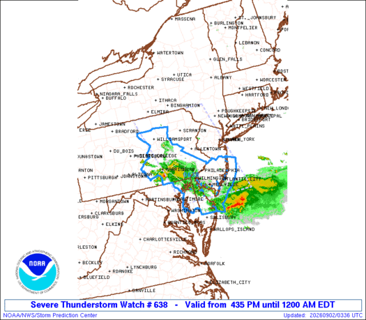 SPC Severe Thunderstorm Watch 638