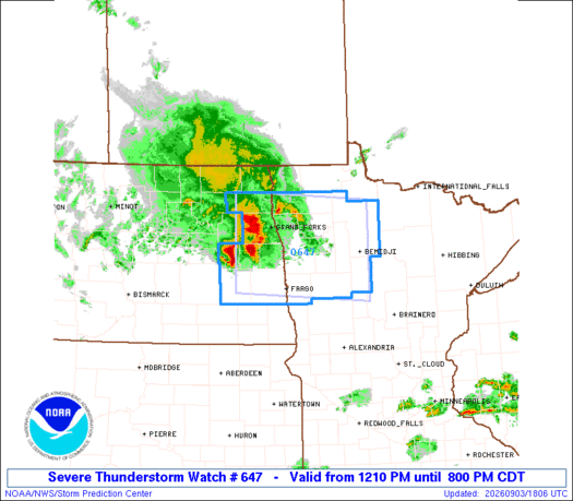 SPC Severe Thunderstorm Watch 647