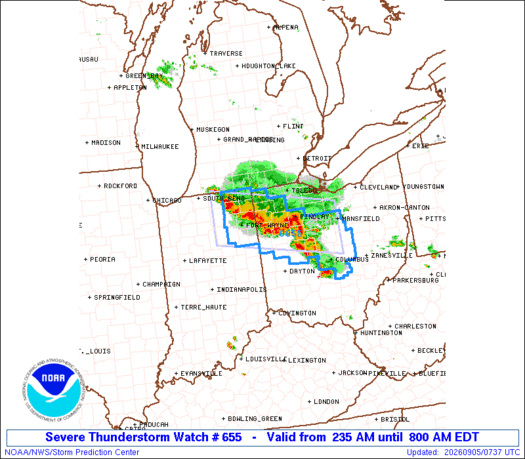 SPC Severe Thunderstorm Watch 655