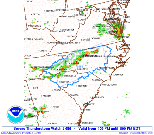 SPC Severe Thunderstorm Watch 656