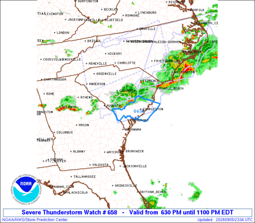 SPC Severe Thunderstorm Watch 658
