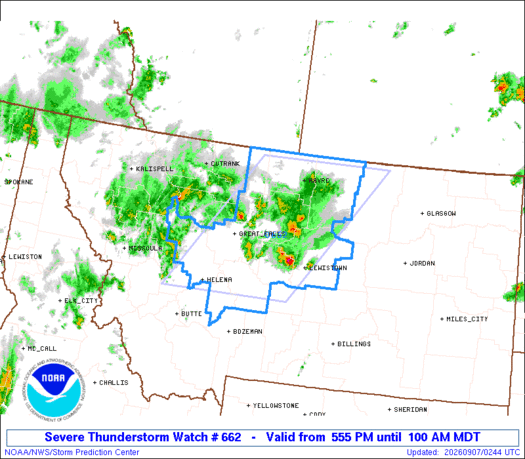 SPC Severe Thunderstorm Watch 662