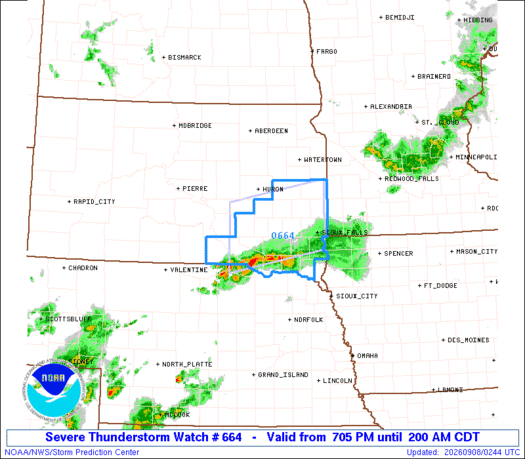 SPC Severe Thunderstorm Watch 664