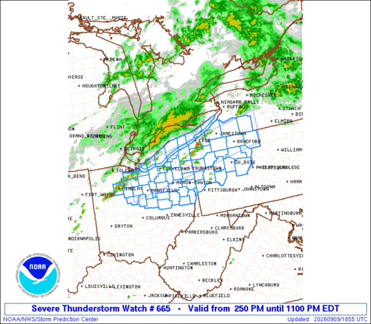 SPC Severe Thunderstorm Watch 665