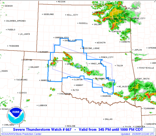 SPC Severe Thunderstorm Watch 667