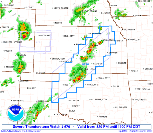 SPC Severe Thunderstorm Watch 670