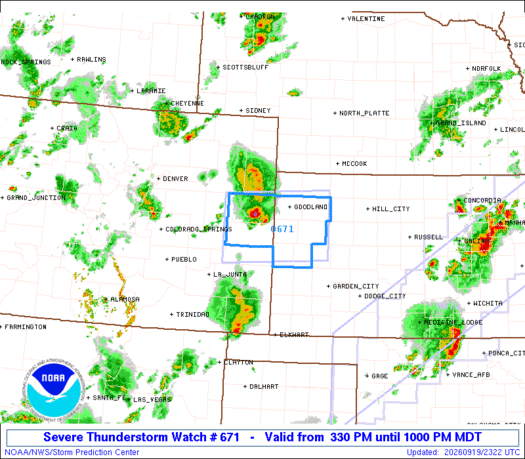 SPC Severe Thunderstorm Watch 671
