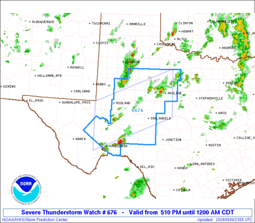 SPC Severe Thunderstorm Watch 676