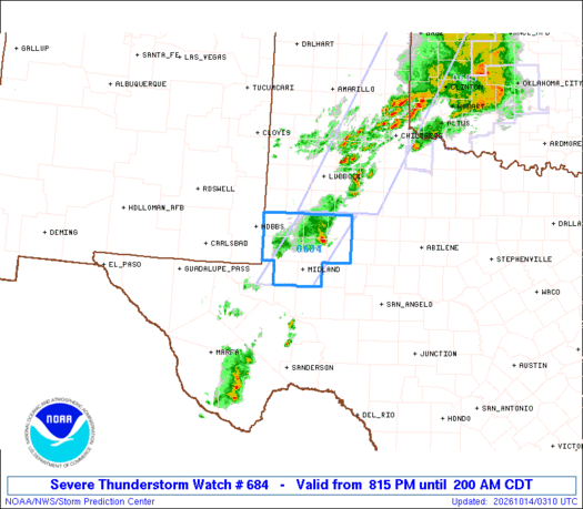 SPC Severe Thunderstorm Watch 684