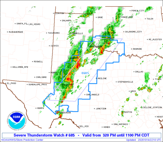 SPC Severe Thunderstorm Watch 685