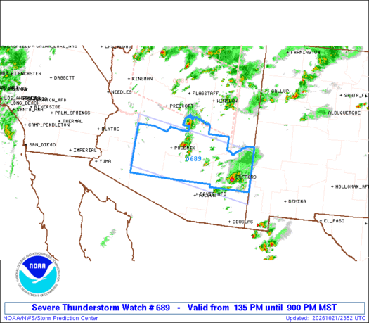 SPC Severe Thunderstorm Watch 689