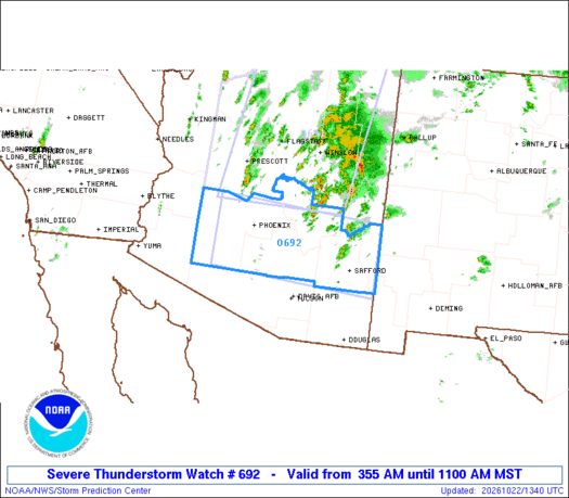 SPC Severe Thunderstorm Watch 692