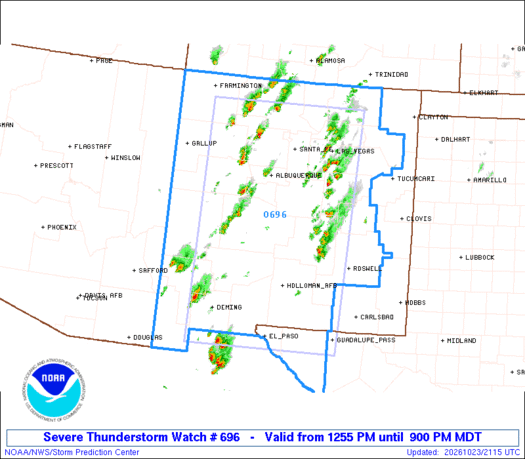SPC Severe Thunderstorm Watch 696