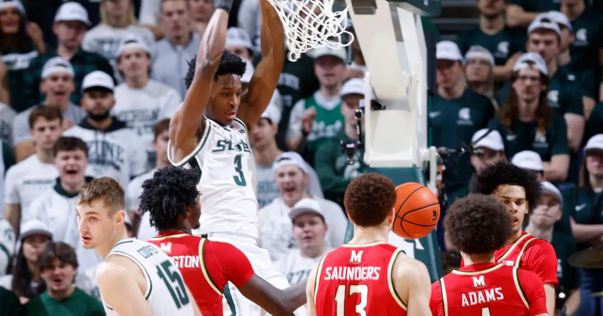 No . 10 Michigan State routs Maryland 91 - 48 for 6th straight win and 10th in 11 games