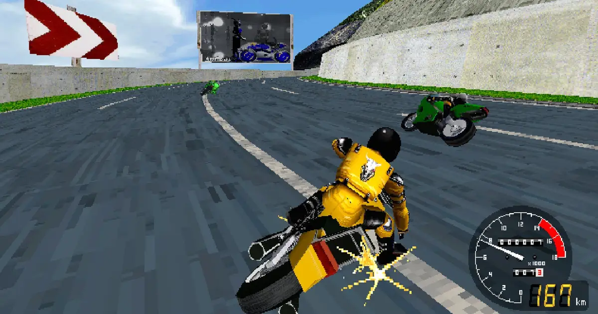 Namco’s early polygonal arcade racer Cyber Cycles is getting a home port for the first time ever