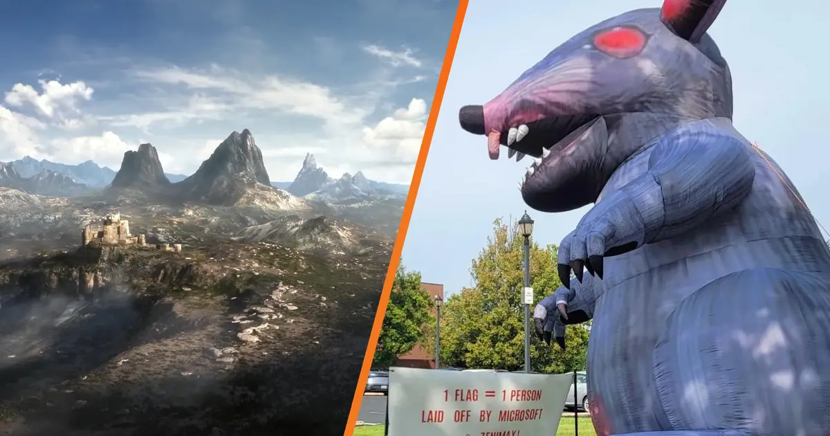 Xbox CEO Asha Sharma says The Elder Scrolls 6 is ‘incredible’ as Bethesda protesters put up giant rat outside building