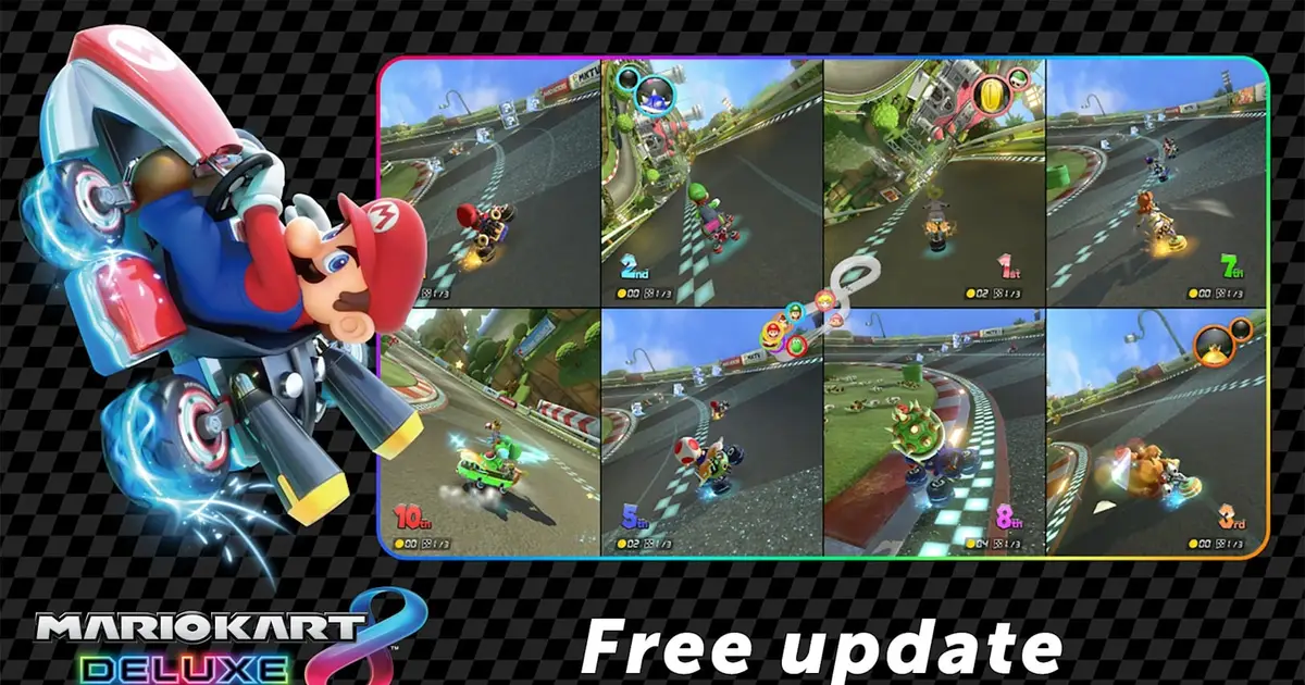 Mario Kart 8 Deluxe gets a free Switch 2 update adding an eight-player split-screen mode