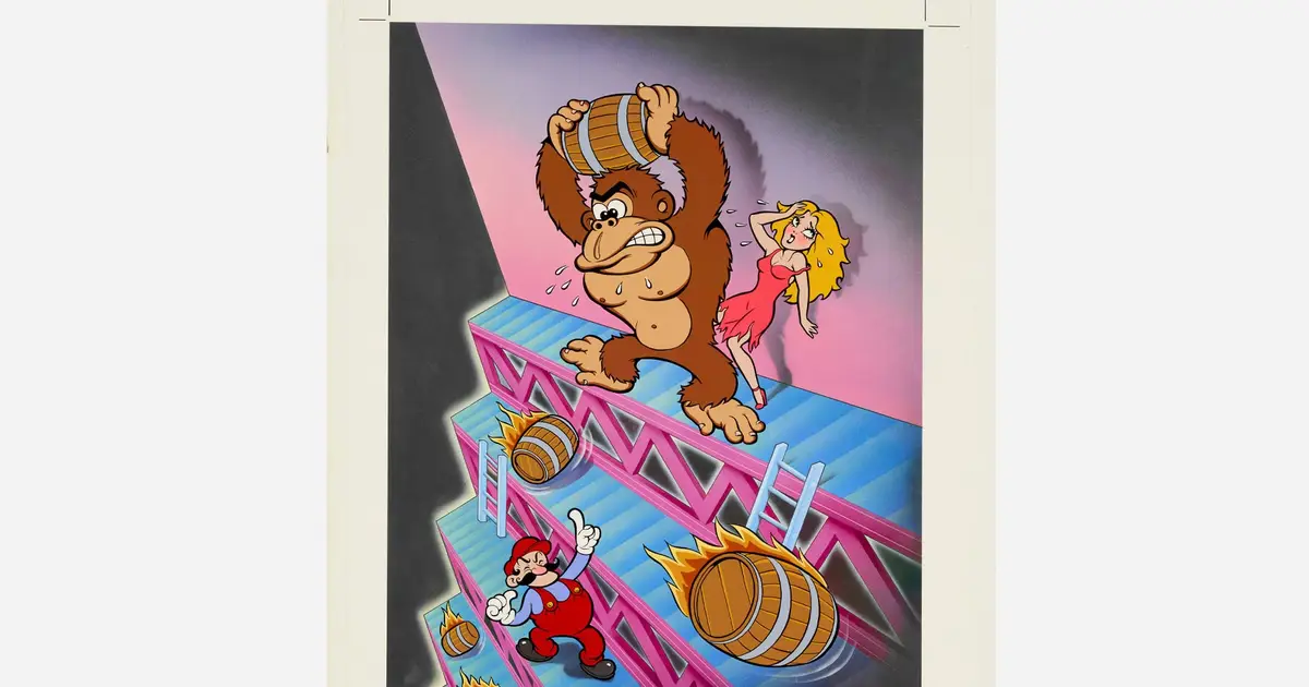 A former Nintendo employee is auctioning a wealth of classic items, including the original Donkey Kong art