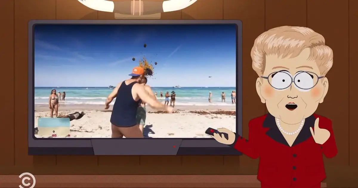 The latest episode of South Park features exclusive GTA 6 footage where a man is hit in the head with dog poo